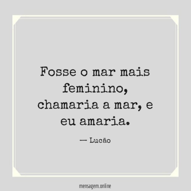 Fosse o mar mais feminino