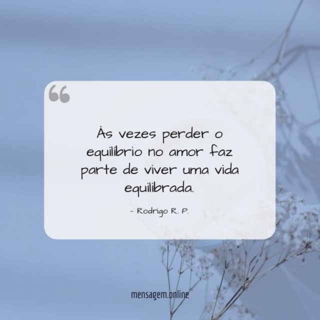 Às vezes perder o equilíbrio