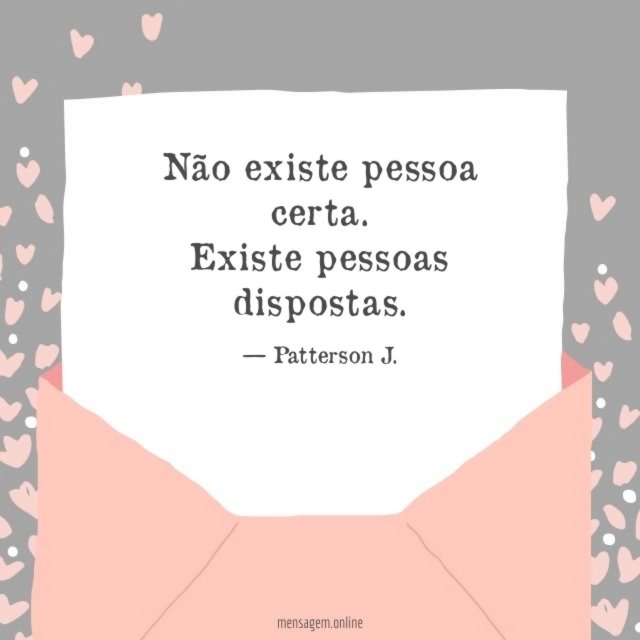 Não existe pessoa certa
