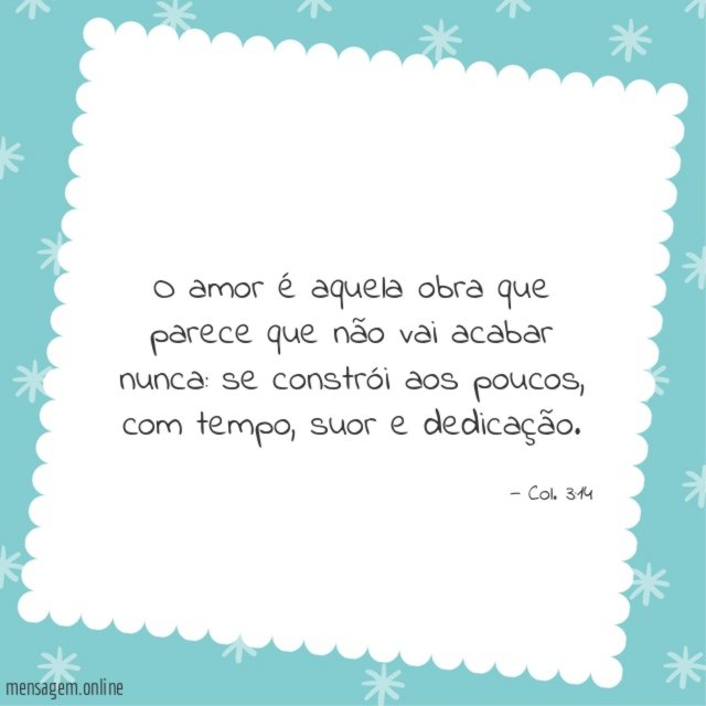 O amor é aquela obra que parece