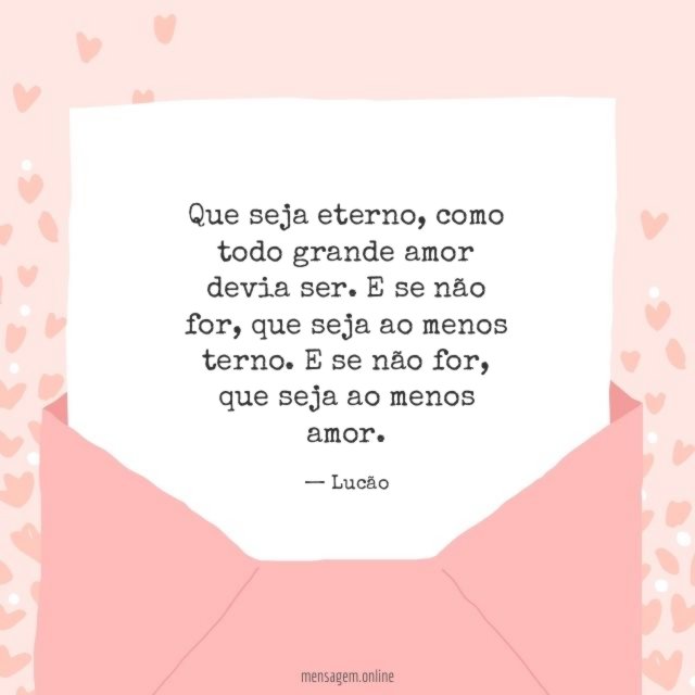 Que seja ao menos amor