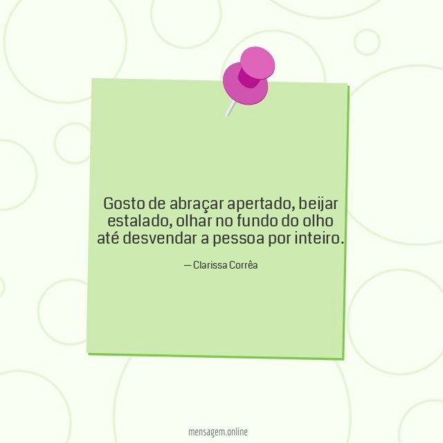 Gosto de abraçar apertado