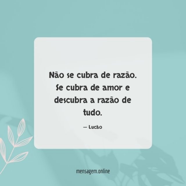 Não se cubra de razão