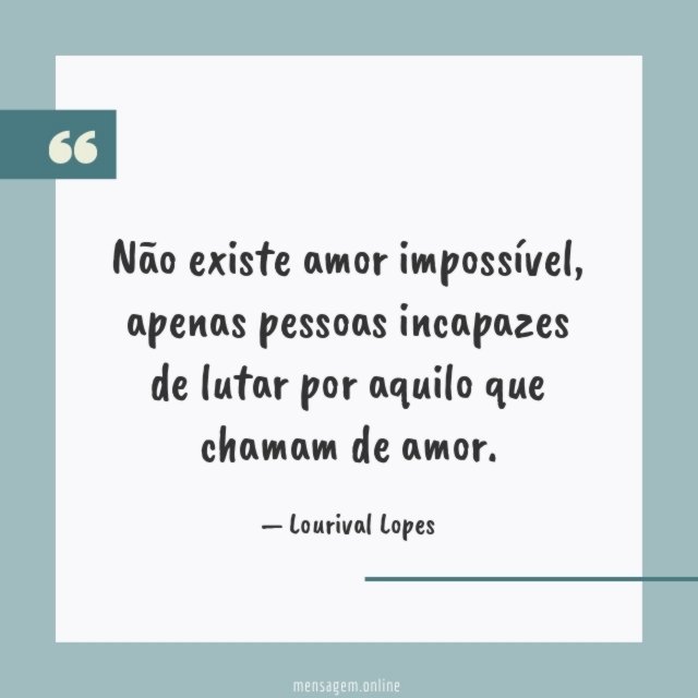 Não existe amor