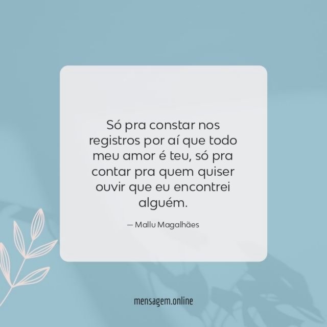 Só pra constar nos registros