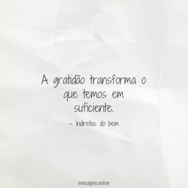 A gratidão transforma