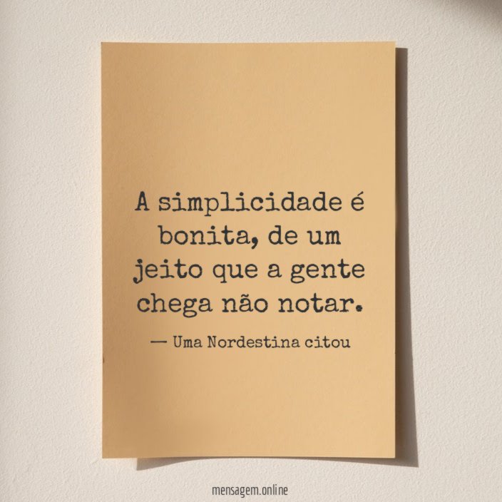 A simplicidade é bonita