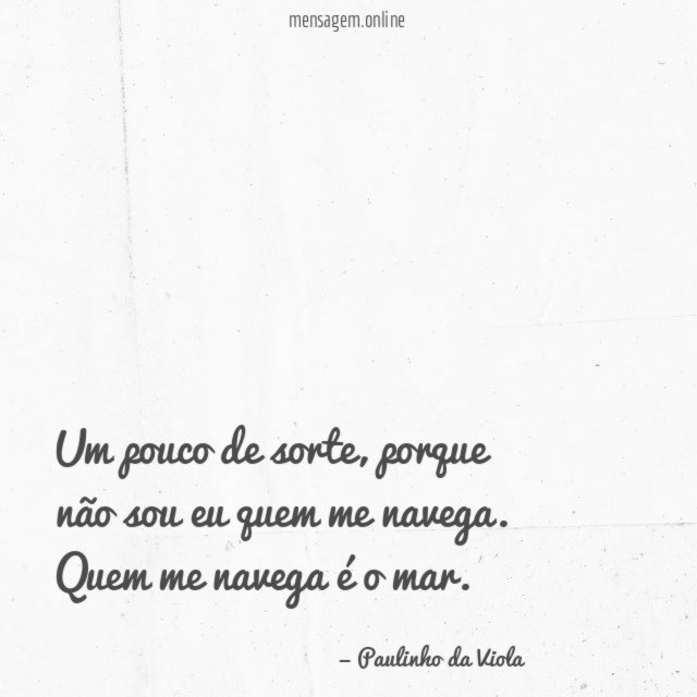 Um pouco de sorte