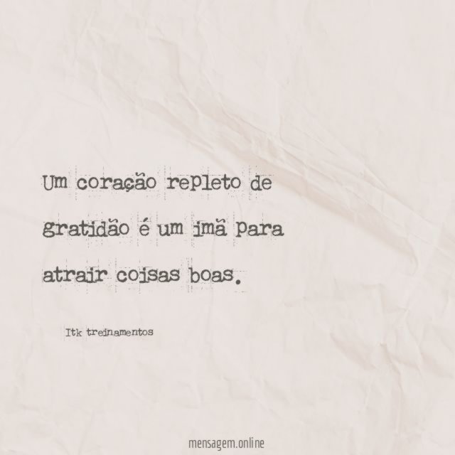 Um coração repleto de gratidão