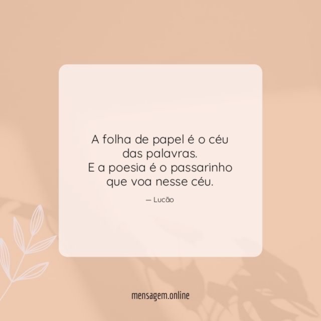 A folha de papel é o céu