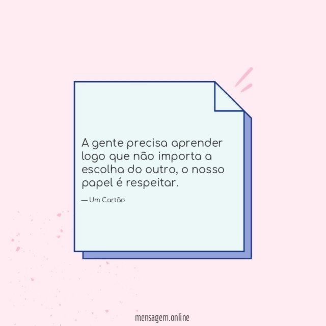 A gente precisa aprender logo