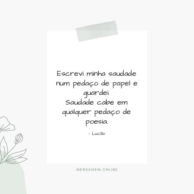 Escrevi minha saudade