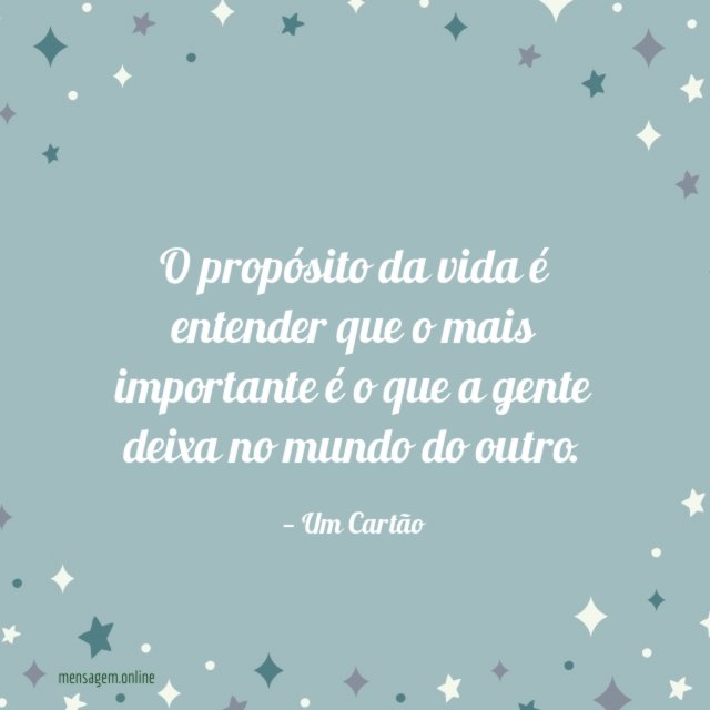 O propósito da vida é entender