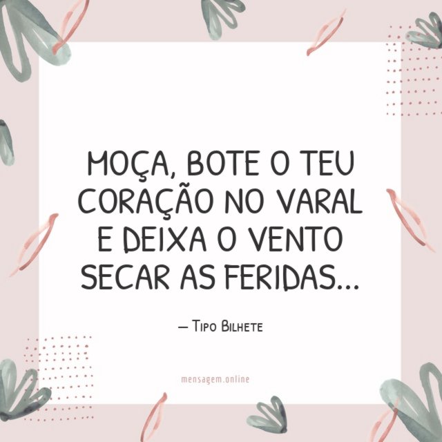 Bote o teu coração no varal