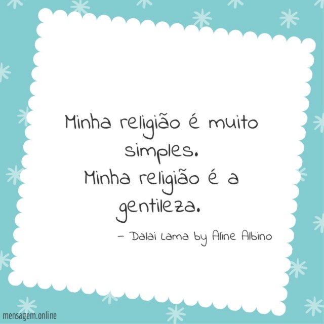 Minha religião é muito simples