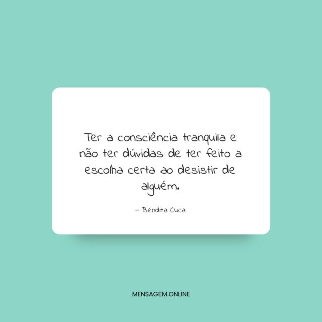 Ter a consciência tranquila