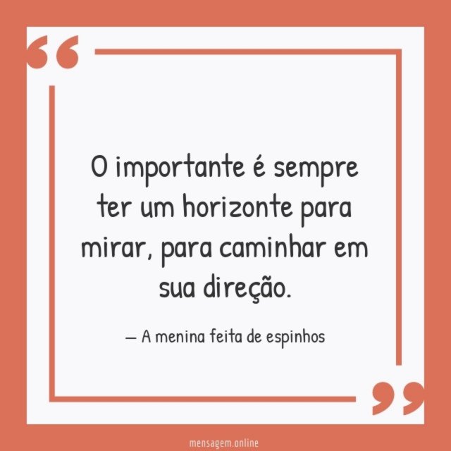 Ter um horizonte para mirar