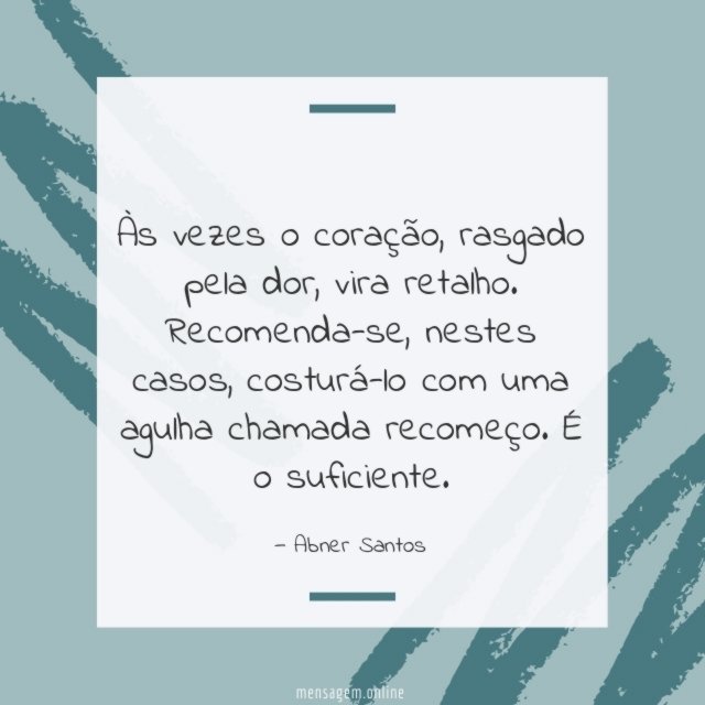 Uma agulha chamada recomeço
