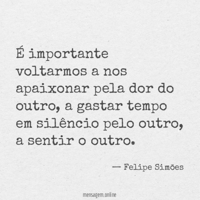 É importante voltarmos