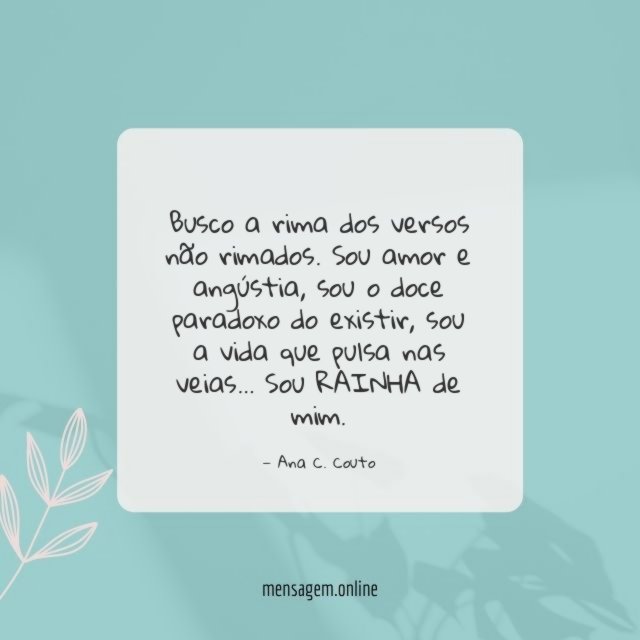 Busco a rima dos versos não rimados