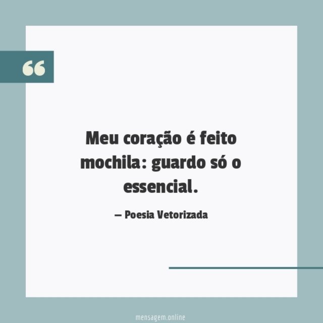 Meu coração é feito mochila