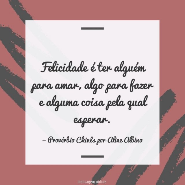 Felicidade é ter alguém para amar