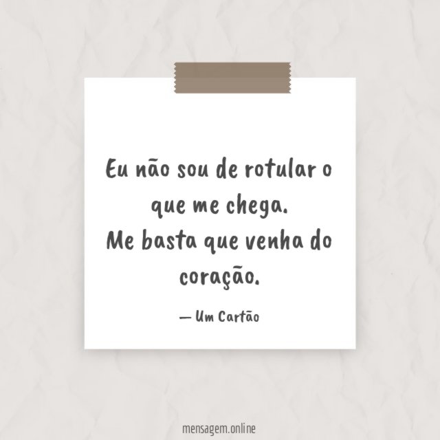 Eu não sou de rotular