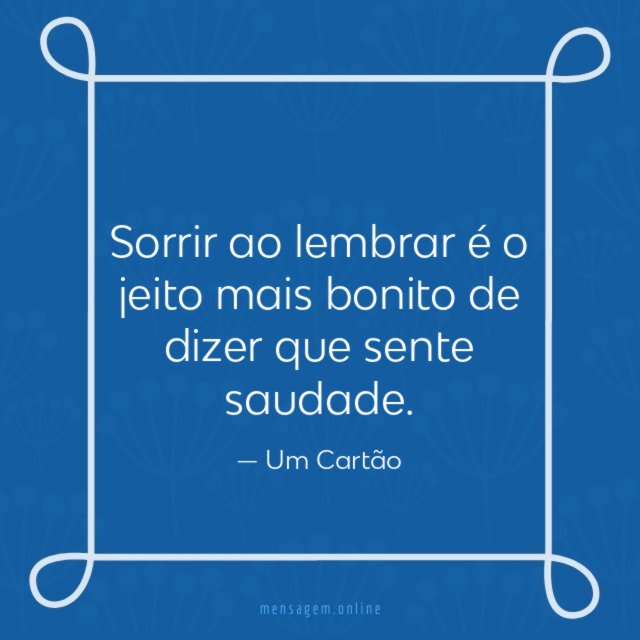 Sorrir ao lembrar