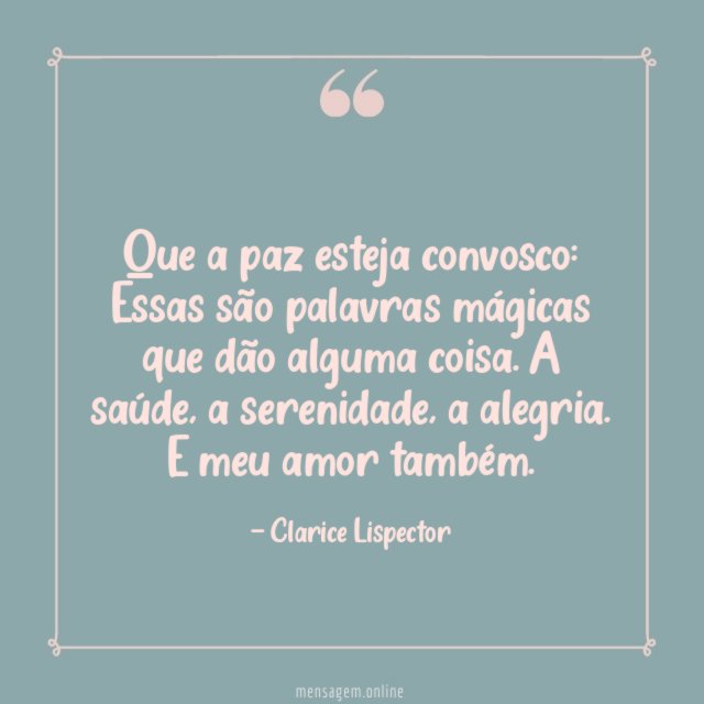 Que a paz esteja convosco