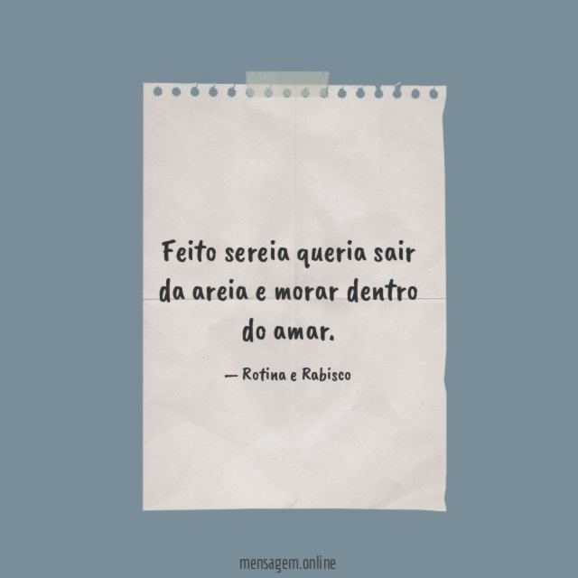 Feito sereia queria sair
