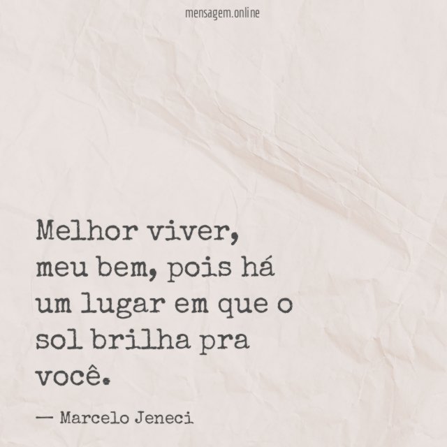 O sol brilha pra você