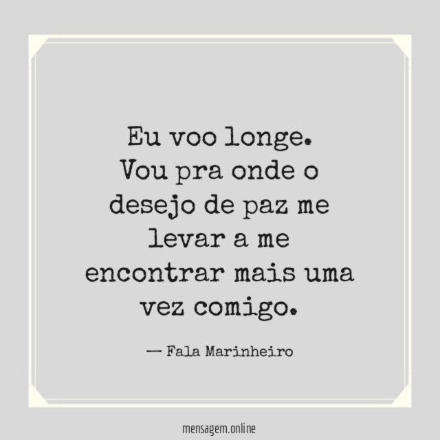 Eu voo longe