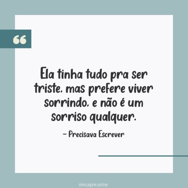 Ela tinha tudo pra ser triste
