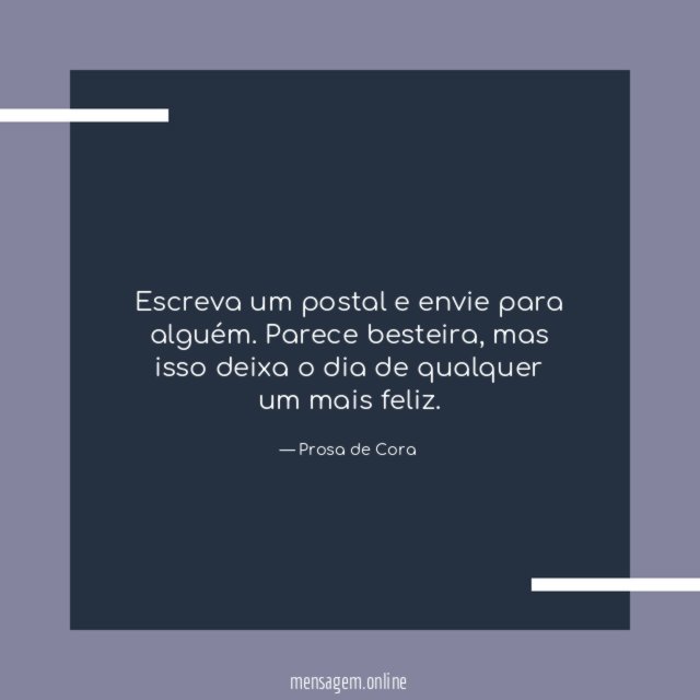 Escreva um postal e envie para alguém