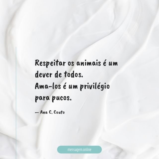 Respeitar os animais