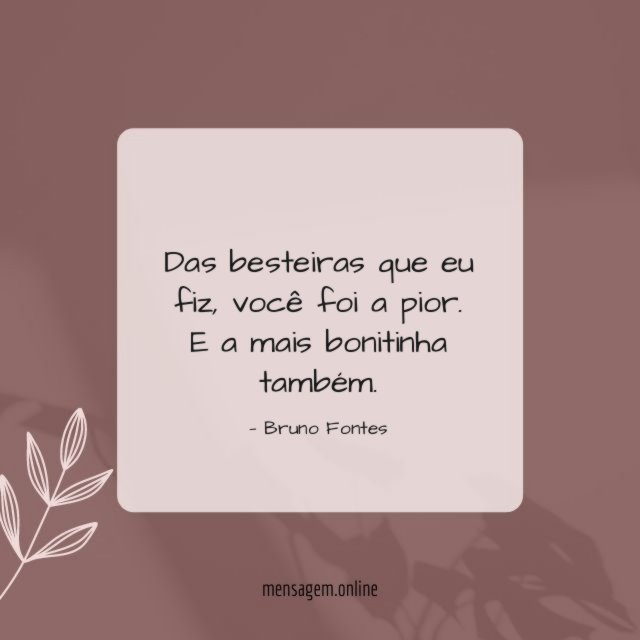 Das besteiras que eu fiz