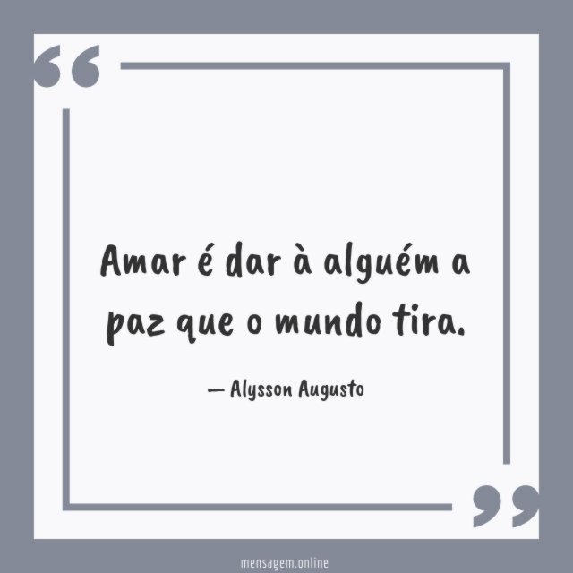 A paz que o mundo tira