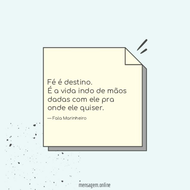 Fé é destino