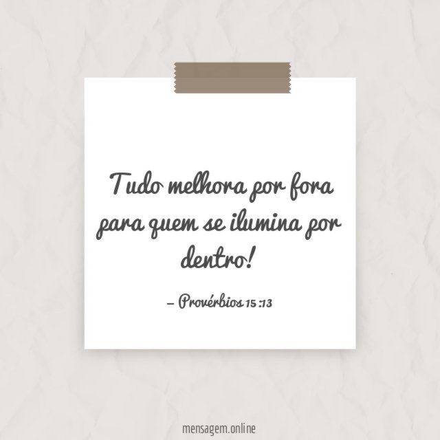 Tudo melhora por fora