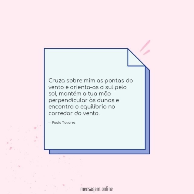 Cruza sobre mim as pontas