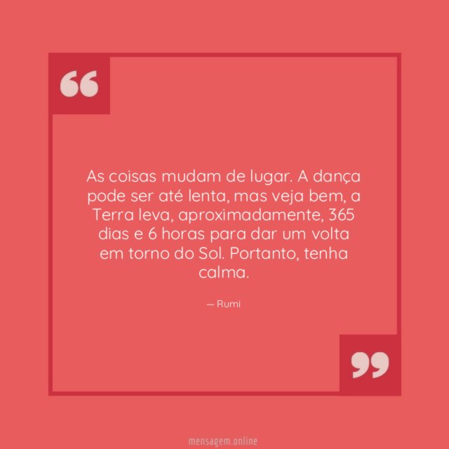 As coisas mudam de lugar