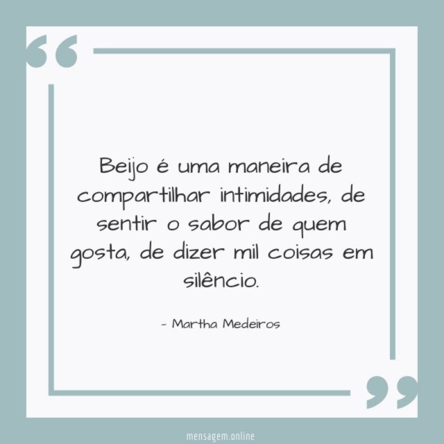 Beijo é uma maneira de compartilhar