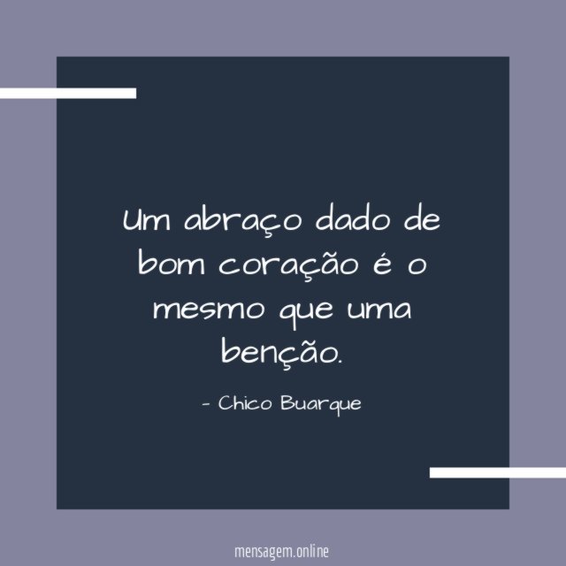 Um abraço dado de bom coração