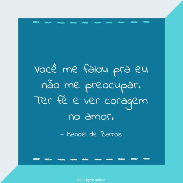 Você me falou pra eu não
