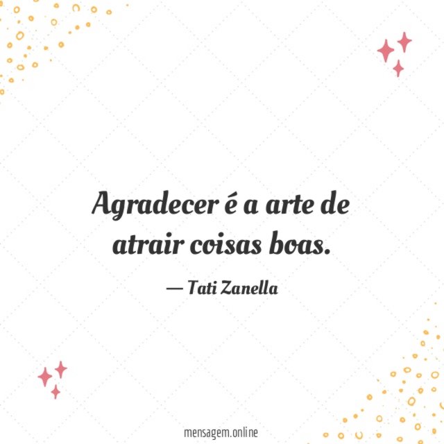 Agradecer é a arte