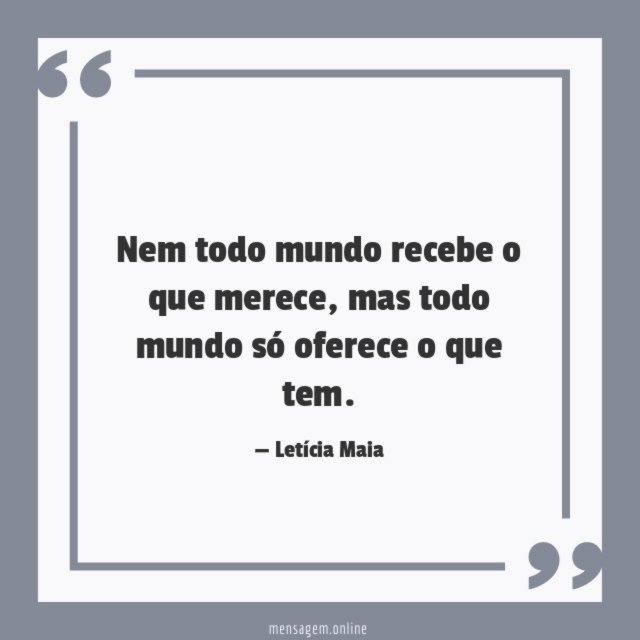 Nem todo mundo recebe