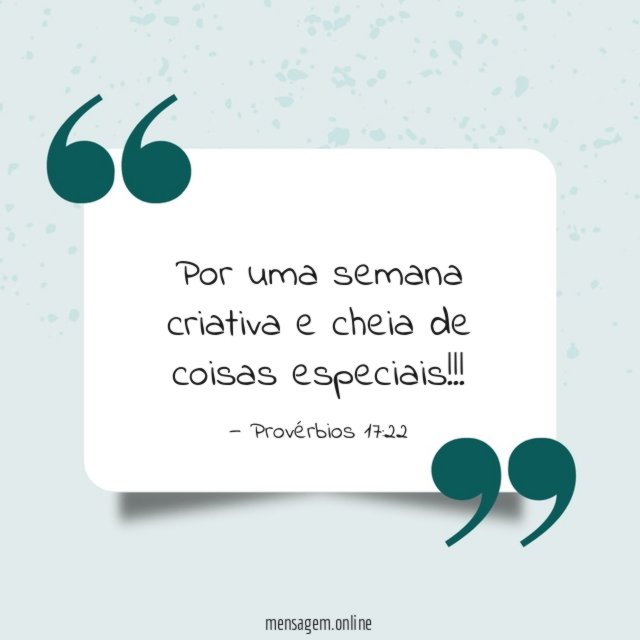 Por uma semana criativa
