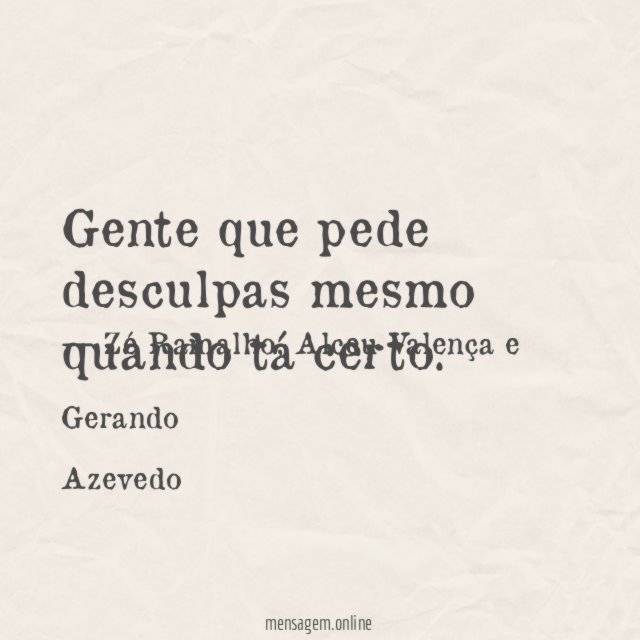 Gente que pede desculpas
