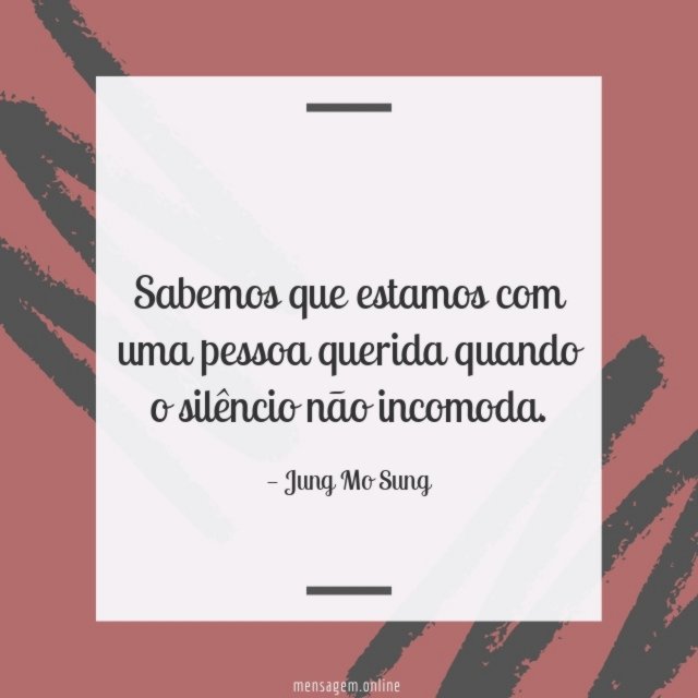 O silêncio não incomoda