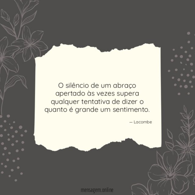 O silêncio de um abraço